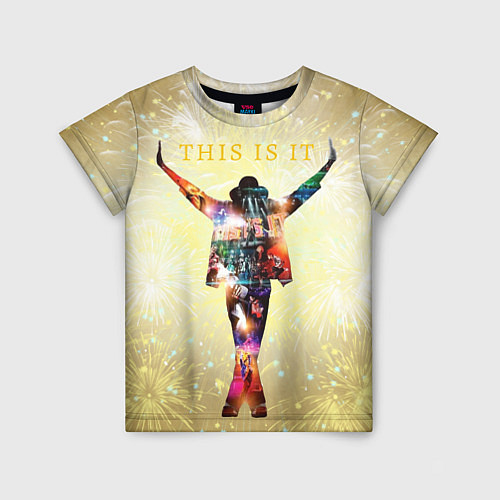 Детская футболка Michael Jackson THIS IS IT - с салютами на золотом / 3D-принт – фото 1