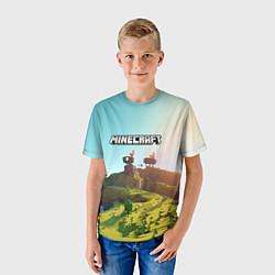 Футболка детская Minecraft logo солнечная карта, цвет: 3D-принт — фото 2