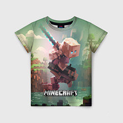 Футболка детская Персонаж Minecraft ниндзя в прыжке, цвет: 3D-принт