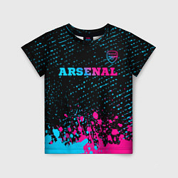 Футболка детская Arsenal - neon gradient посередине, цвет: 3D-принт