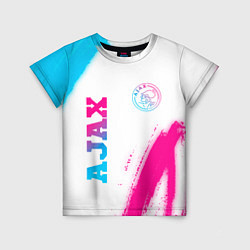 Детская футболка Ajax neon gradient style вертикально