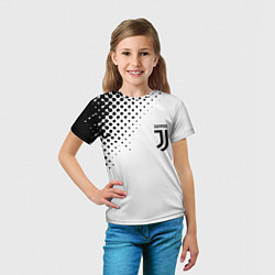 Футболка детская Juventus sport black geometry, цвет: 3D-принт — фото 2