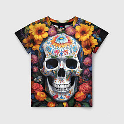 Футболка детская Bright colors and a skull, цвет: 3D-принт