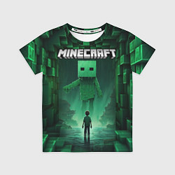 Футболка детская Minecraft зеленый монстр, цвет: 3D-принт