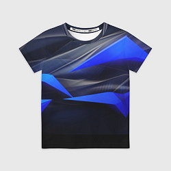 Футболка детская Black and blue abstract background sport style, цвет: 3D-принт