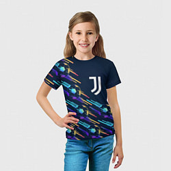 Футболка детская Juventus градиентные мячи, цвет: 3D-принт — фото 2