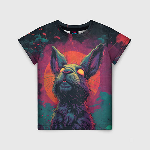 Детская футболка Зомбированный кролик / 3D-принт – фото 1