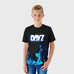 Футболка детская Dayz синий огонь лого, цвет: 3D-принт — фото 2