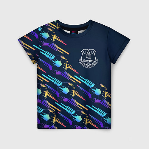 Детская футболка Everton градиентные мячи / 3D-принт – фото 1