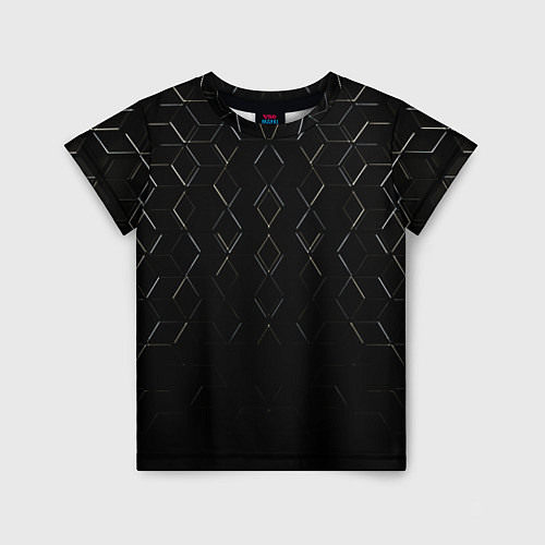 Детская футболка Чёрные текстуры броня / 3D-принт – фото 1