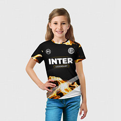 Футболка детская Inter legendary sport fire, цвет: 3D-принт — фото 2