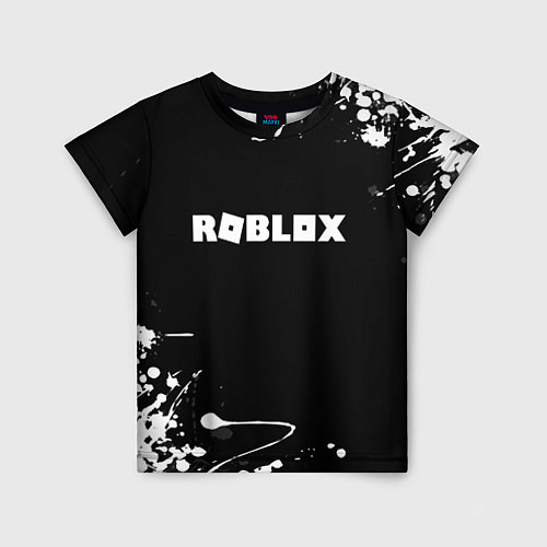 Детская футболка Roblox текстура краски белые / 3D-принт – фото 1