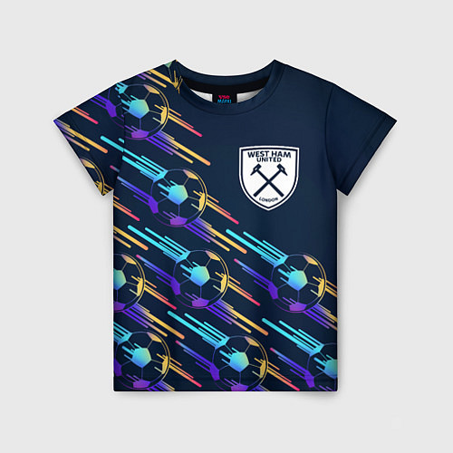 Детская футболка West Ham градиентные мячи / 3D-принт – фото 1