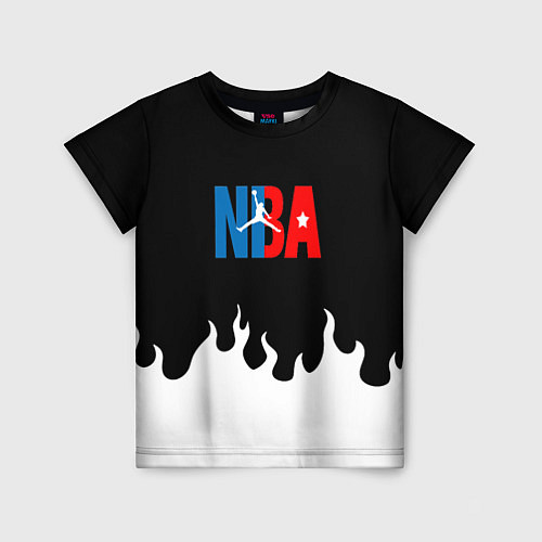 Детская футболка Баскетбол нба огонь / 3D-принт – фото 1
