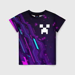 Футболка детская Minecraft neon gaming, цвет: 3D-принт