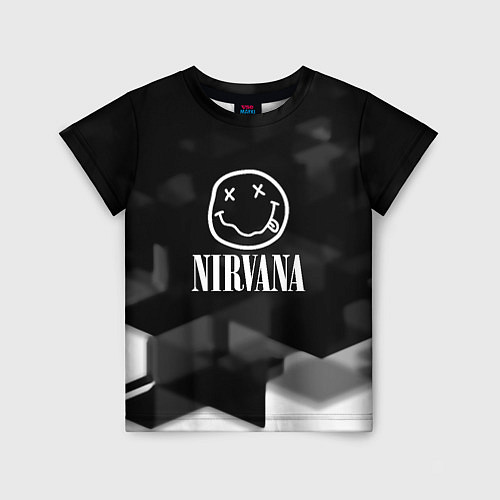 Детская футболка Nirvana текстура рок / 3D-принт – фото 1