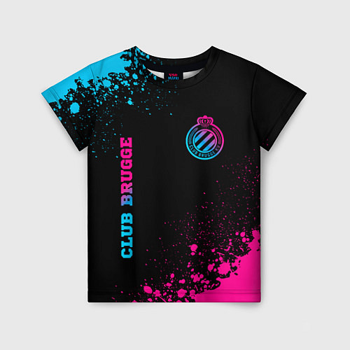 Детская футболка Club Brugge - neon gradient вертикально / 3D-принт – фото 1