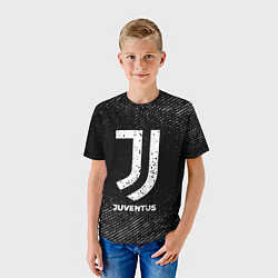 Футболка детская Juventus с потертостями на темном фоне, цвет: 3D-принт — фото 2