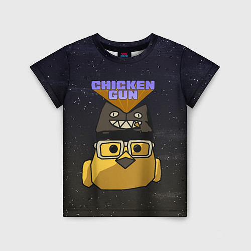 Детская футболка Chicken gun space / 3D-принт – фото 1
