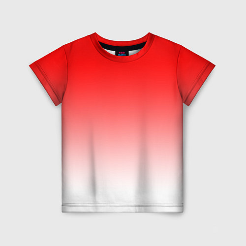 Детская футболка Красно белый градиент / 3D-принт – фото 1