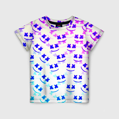 Детская футболка Marshmello pattern neon / 3D-принт – фото 1