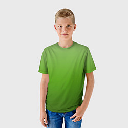 Футболка детская Градиент яблочный зелёный, цвет: 3D-принт — фото 2