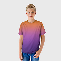 Футболка детская Градиент оранжево-фиолетовый, цвет: 3D-принт — фото 2