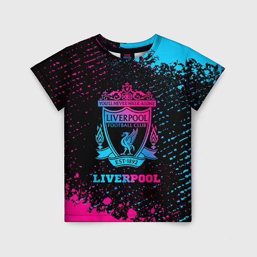 Детская футболка Liverpool - neon gradient / 3D-принт – фото 1