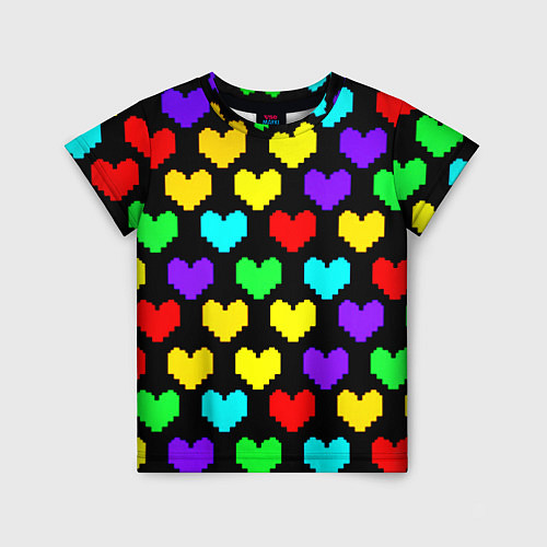 Детская футболка Undertale heart pattern / 3D-принт – фото 1