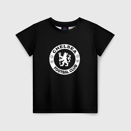 Детская футболка Chelsea fc белое лого / 3D-принт – фото 1