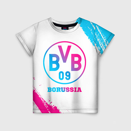 Детская футболка Borussia neon gradient style / 3D-принт – фото 1