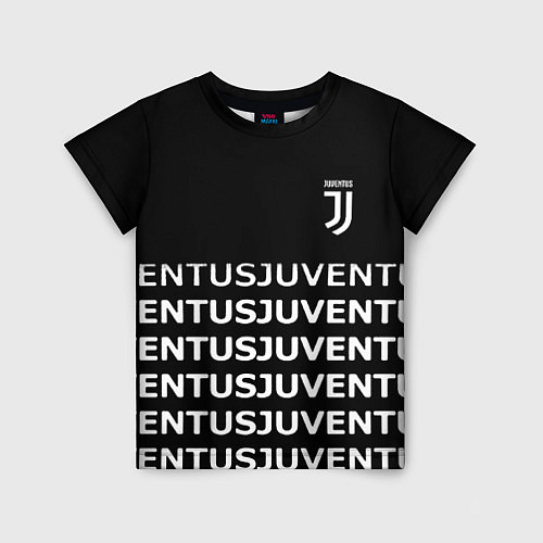 Детская футболка Juventus pattern fc club steel / 3D-принт – фото 1