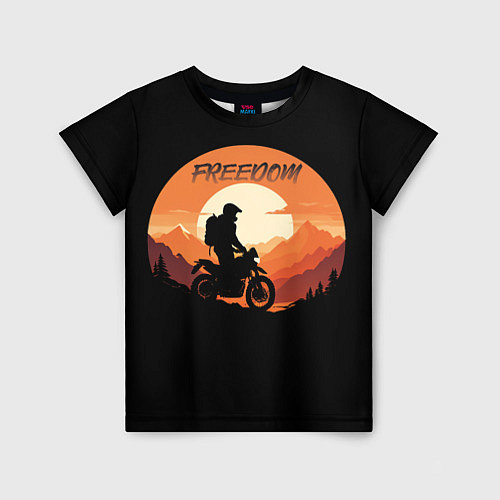 Детская футболка Мотоцикл - это свобода / 3D-принт – фото 1