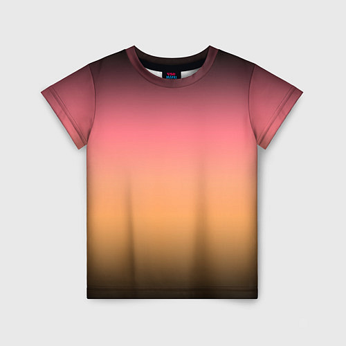 Детская футболка Градиент затемнённый розово-жёлтый / 3D-принт – фото 1