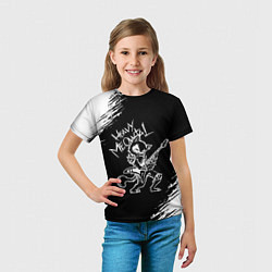 Футболка детская Кот хэви металл, цвет: 3D-принт — фото 2