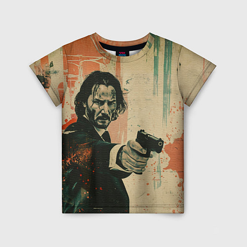 Детская футболка Джон Уик с пистолетом / 3D-принт – фото 1