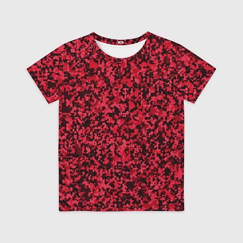 Детская футболка Тёмно-красный паттерн пятнистый / 3D-принт – фото 1