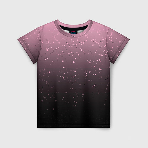 Детская футболка Градиент тёмный розовый брызги / 3D-принт – фото 1