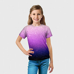 Футболка детская Абстрактный градиент розово-синий, цвет: 3D-принт — фото 2