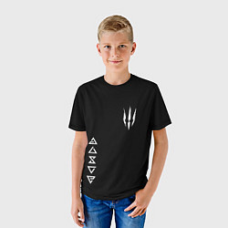 Футболка детская Ведьмак 3 логотип, цвет: 3D-принт — фото 2