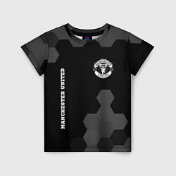 Футболка детская Manchester United sport на темном фоне вертикально, цвет: 3D-принт