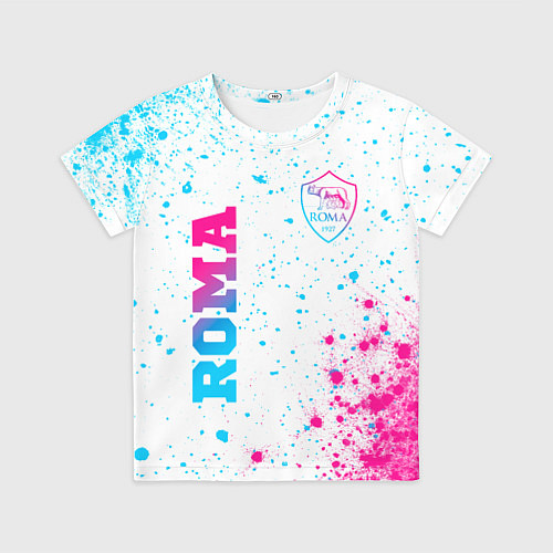 Детская футболка Roma neon gradient style вертикально / 3D-принт – фото 1