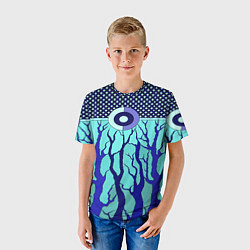 Футболка детская Turquoise abstraction, цвет: 3D-принт — фото 2