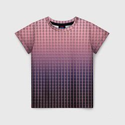 Детская футболка Тёмно-розовый полосы узоры