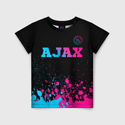 Футболка детская Ajax - neon gradient посередине, цвет: 3D-принт