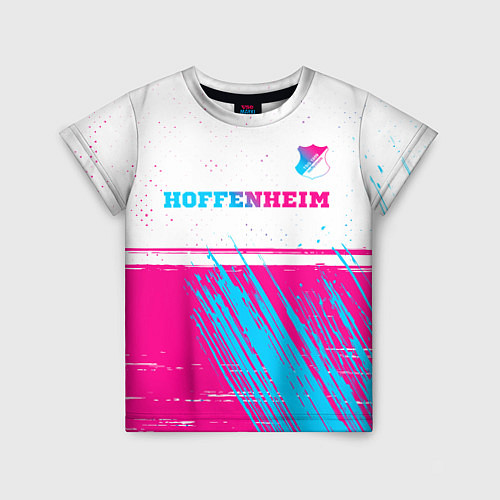 Детская футболка Hoffenheim neon gradient style посередине / 3D-принт – фото 1