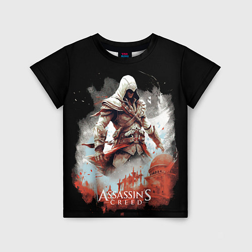 Детская футболка Assassins creed город из частиц / 3D-принт – фото 1