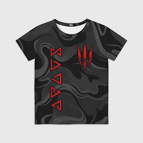 Детская футболка Ведьмак - Серые волны / 3D-принт – фото 1