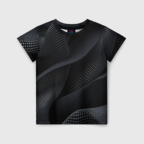 Детская футболка Черная геометрическая материя / 3D-принт – фото 1