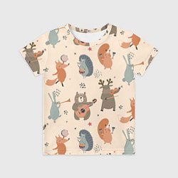 Футболка детская Животные с инструментами, цвет: 3D-принт